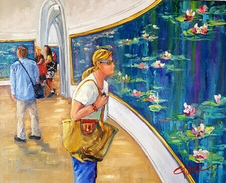 "Musing with Monet"  oil  20x16  $400